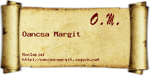 Oancsa Margit névjegykártya